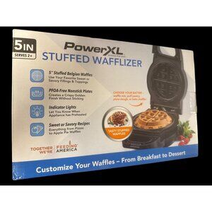 PowerXL Stuffed Wafflizer Makes 5" Stuffed Belgian Waffles New in Box